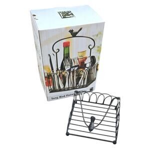 NEW! Song Bird Flatware Caddy and Napkin Holder Metal